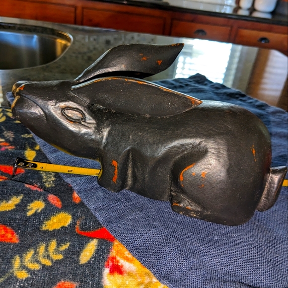 Antique Primitive Wooden Rabbit - Picture 3 of 17